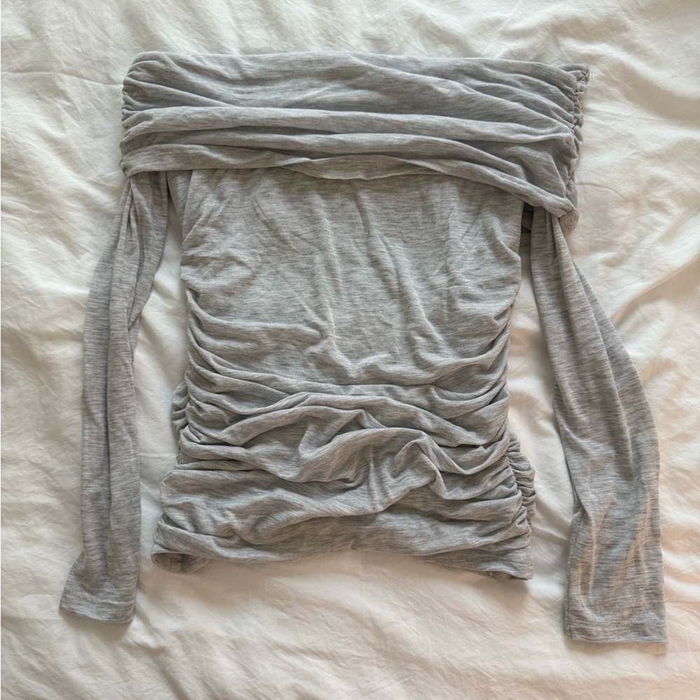 Abercrombie Off The Shoulder Ruched Long Sleeve